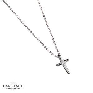 Park Lane “PRAYER” Silver Cross Pendant Necklace